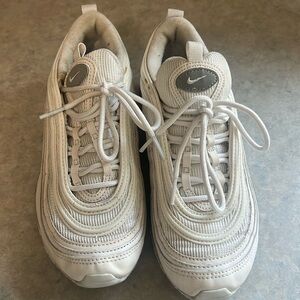 Nike White Kids Air Max 97. Size 5Y. Same as Women’s 6.5 or Mens 5
